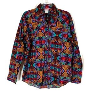 Bar C California Ranchwear | Vintage Colorful Western Aztec Button Up Shirt 12